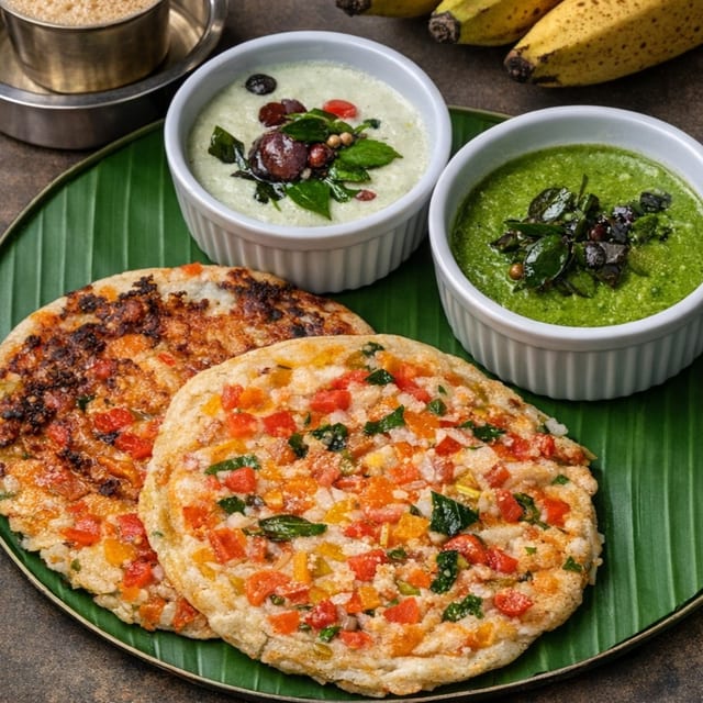 Mixed Vegetable Uthappam.