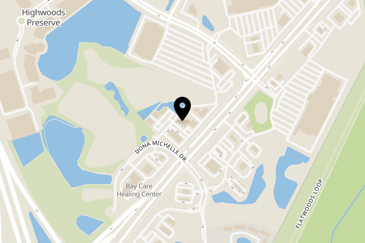 Map showing the location of Namaste Express on 17503 Preserve Walk Ln Suite B in Tampa